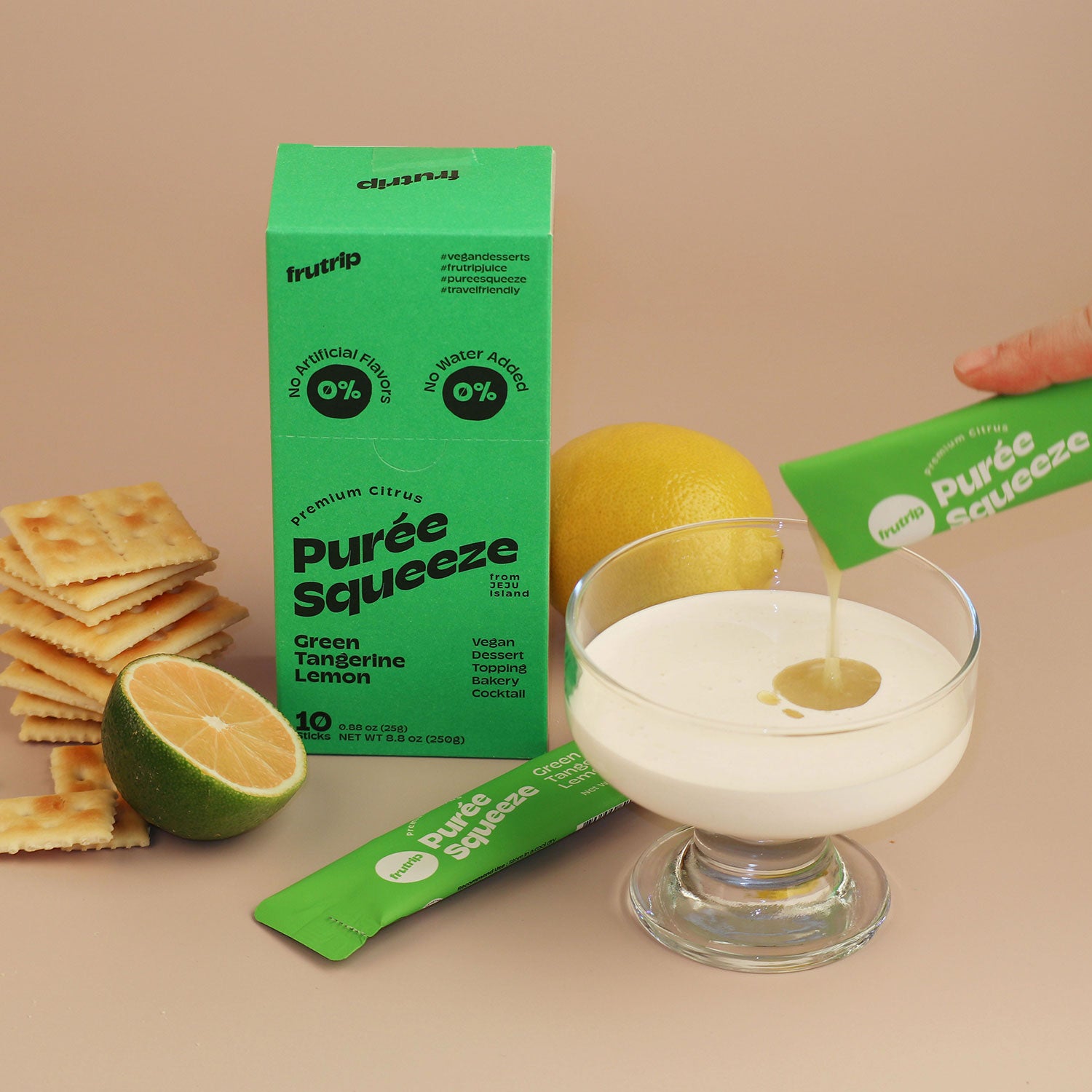 프루트립 비건 카페 퓨레퀴즈 - 풋귤레몬 FRUTRIP Vegan Dessert PURÉE SQUEEZE - GREEN TANGERINE LEMON
