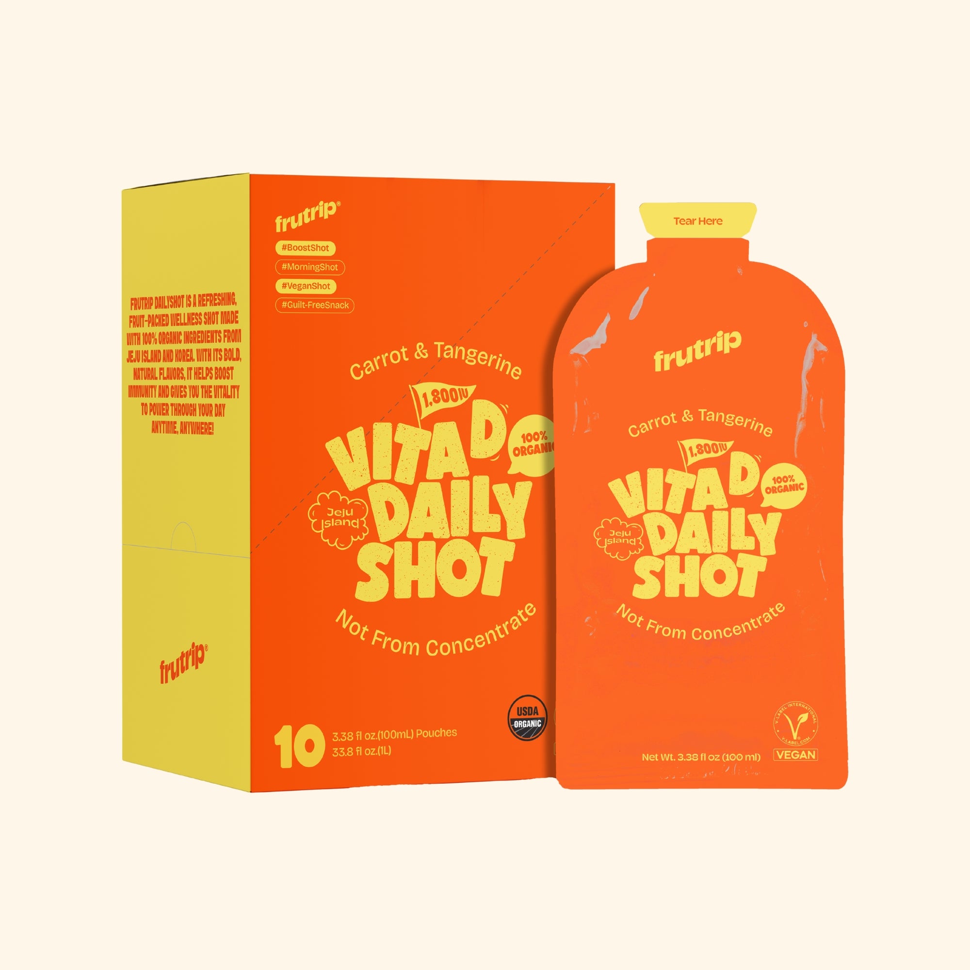 프루트립 비건 비타민D 데일리 샷 - 당근감귤 FRUTRIP VEGAN Vita D DailyShot - Carrot & Tangerine