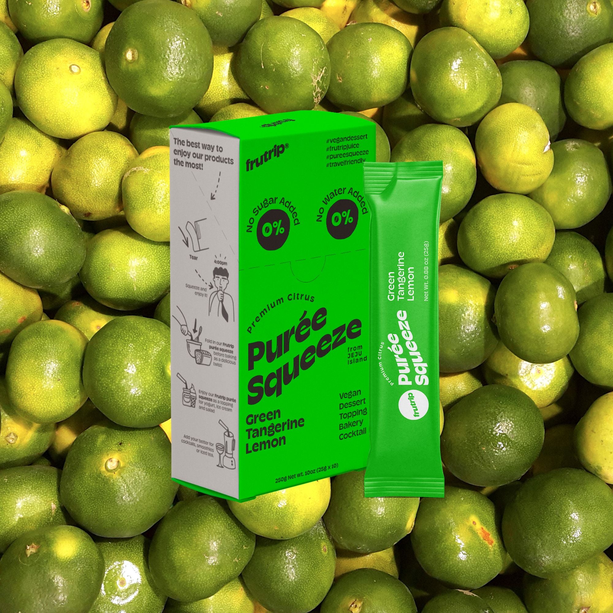 프루트립 비건 카페 퓨레퀴즈 - 풋귤레몬 FRUTRIP Vegan Dessert PURÉE SQUEEZE - GREEN TANGERINE LEMON